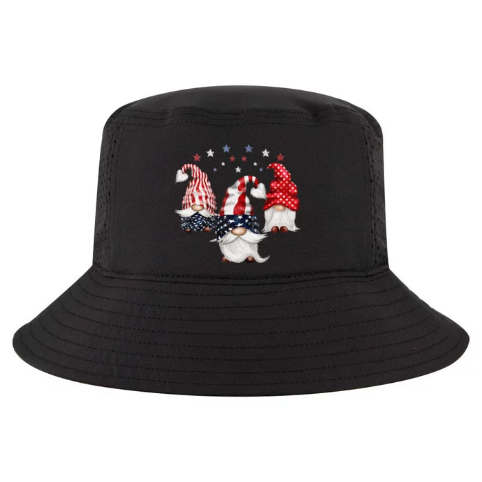 4th Of July Patriotic Gnomes Funny Cute American USA Flag Cool Comfort Performance Bucket Hat