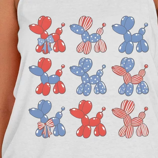 4th Of July Dog Lover Independence Day Women's Knotted Racerback Tank