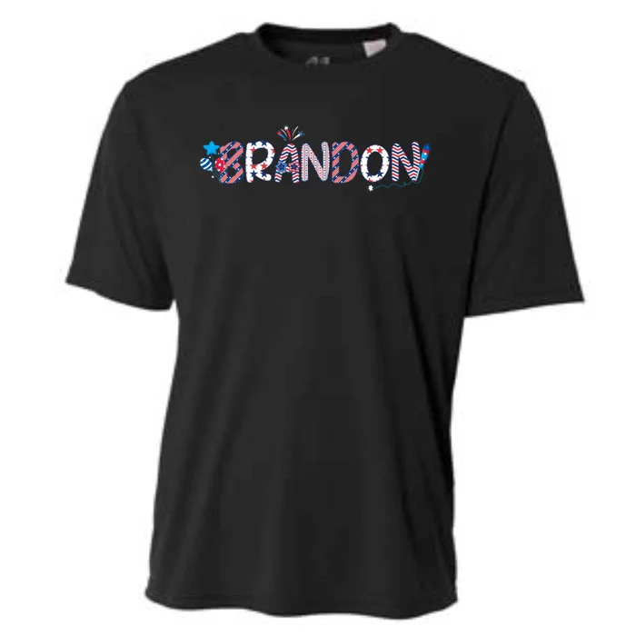 4th Of July Proud Usa Flag Name Brandon Great Gift Cooling Performance Crew T-Shirt