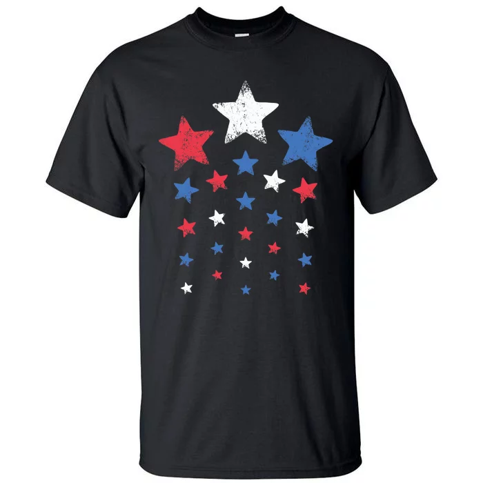 4th of Julys Cute Red White Blue Stars Tall T-Shirt