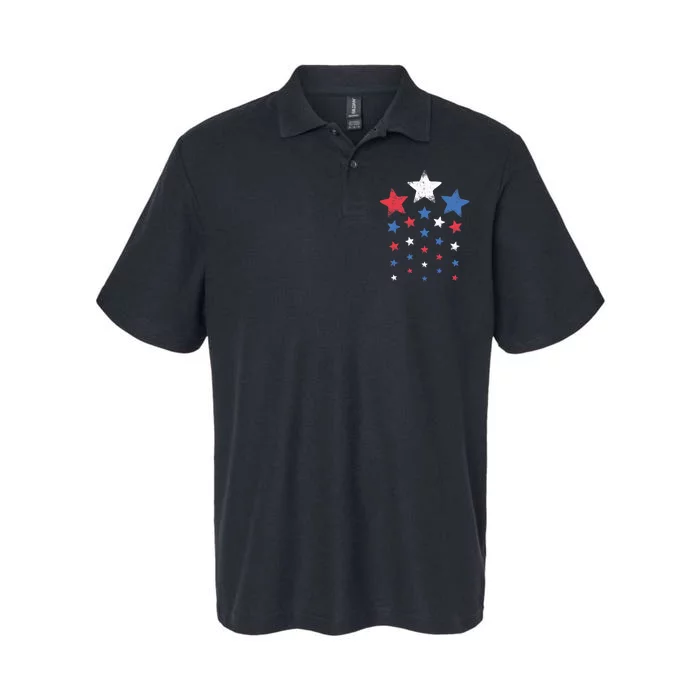 4th of Julys Cute Red White Blue Stars Softstyle Adult Sport Polo