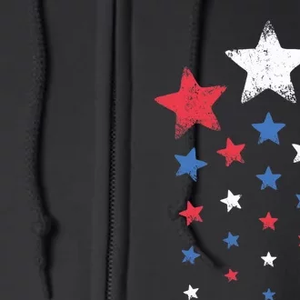 4th of Julys Cute Red White Blue Stars Full Zip Hoodie