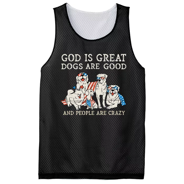 4th of july God Is Great Dogs Are Good People Are Crazy Mesh Reversible Basketball Jersey Tank