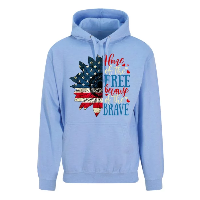 4th Of July Usa Flag Home Of The Free Because Of The Brave Funny Gift Unisex Surf Hoodie