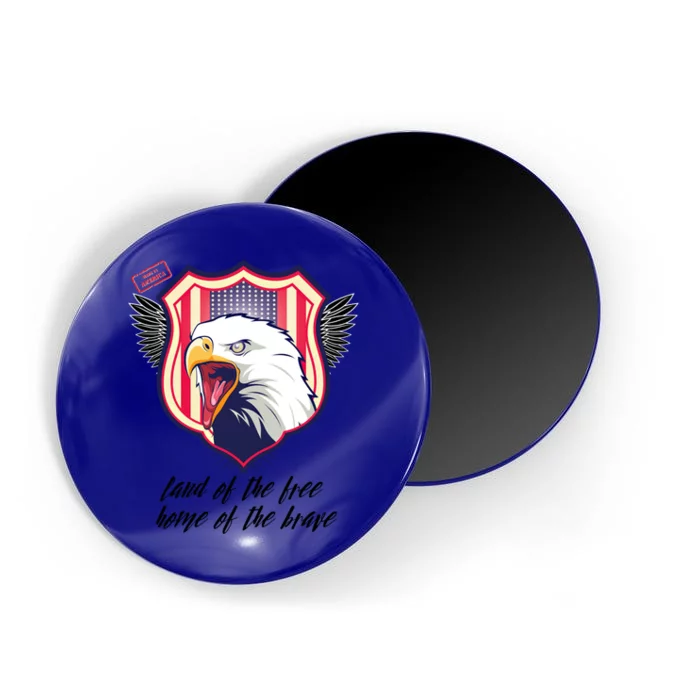 4th Of July Bald Eagle Land Of The Free Home Of The Brave Gift Magnet