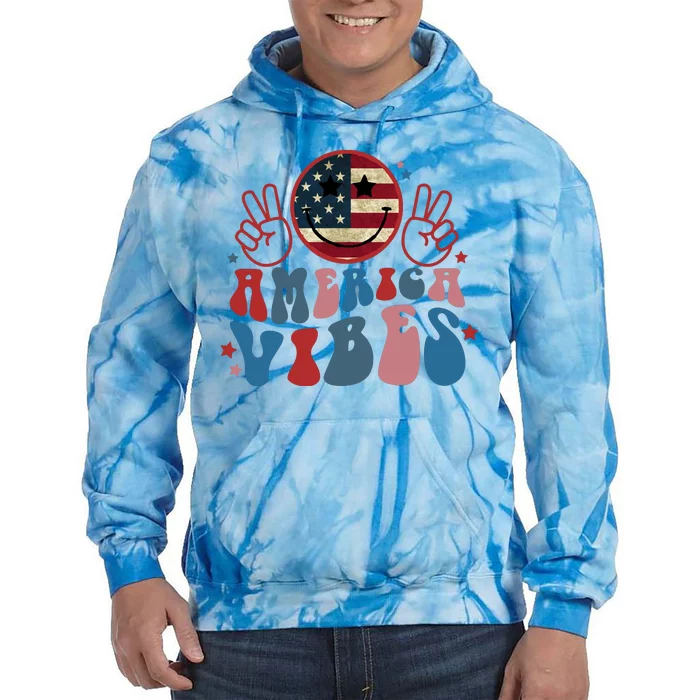 4th Of July Shirt Smile Face Independence Day Tie Dye Hoodie