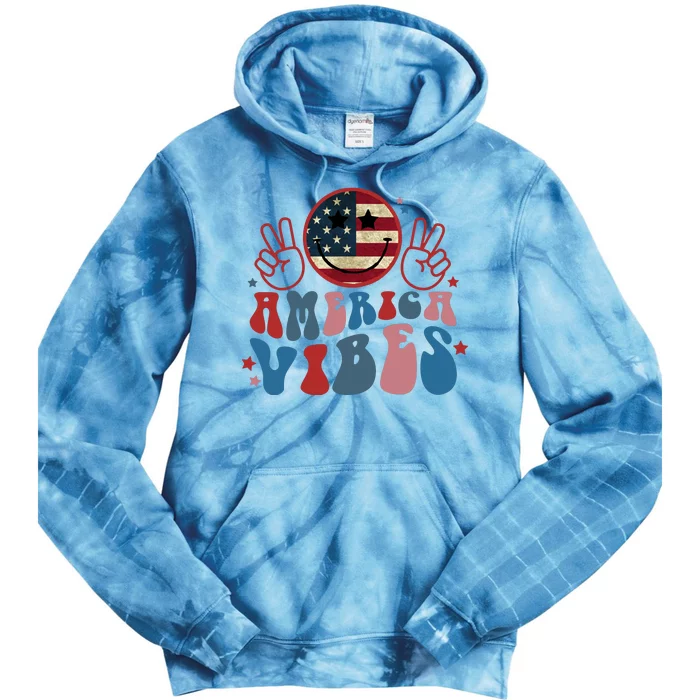 4th Of July Shirt Smile Face Independence Day Tie Dye Hoodie