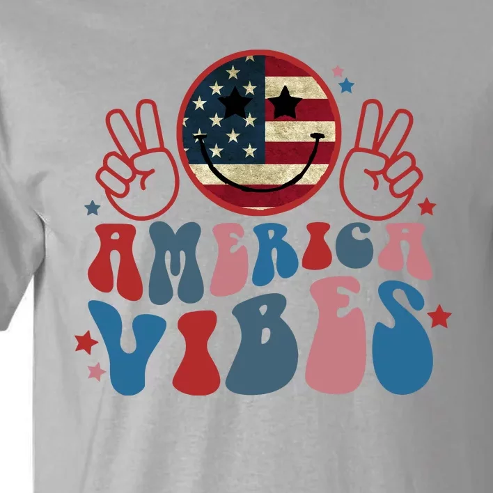 4th Of July Shirt Smile Face Independence Day Tall T-Shirt