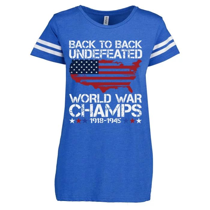 4th Of July Back To Back Undefeated World War Champs Enza Ladies Jersey Football T-Shirt