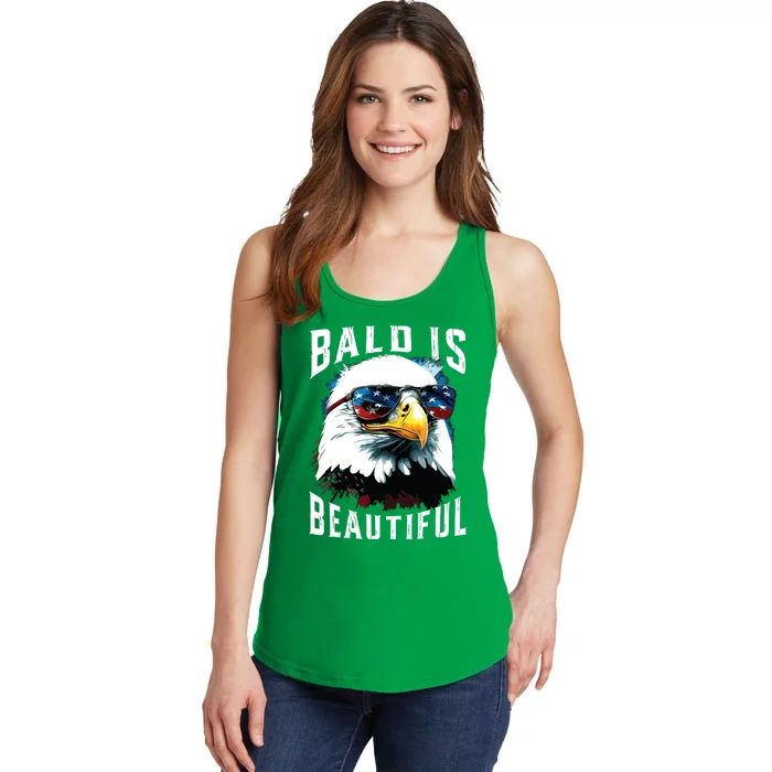 4th Of July Independence Day Bald Eagle Bald Is Beautiful Ladies Essential Tank