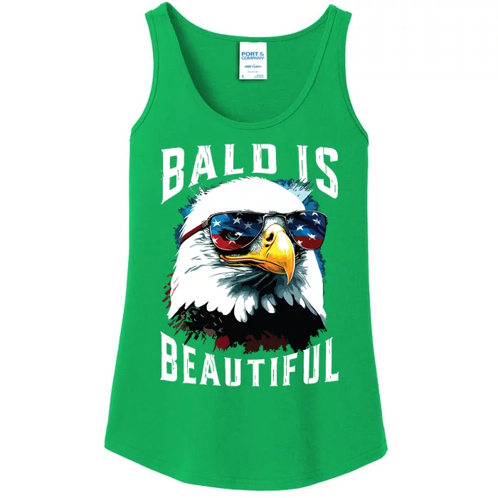 4th Of July Independence Day Bald Eagle Bald Is Beautiful Ladies Essential Tank