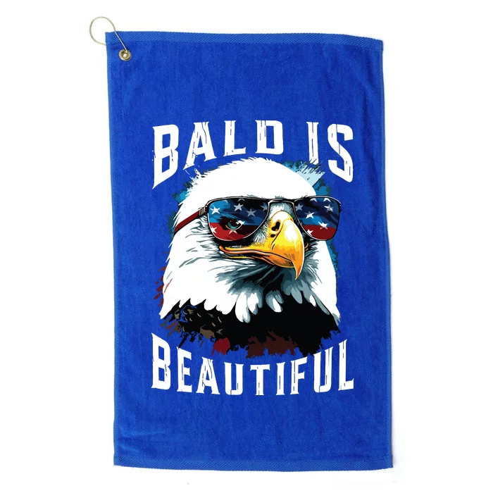 4th Of July Independence Day Bald Eagle Bald Is Beautiful Platinum Collection Golf Towel