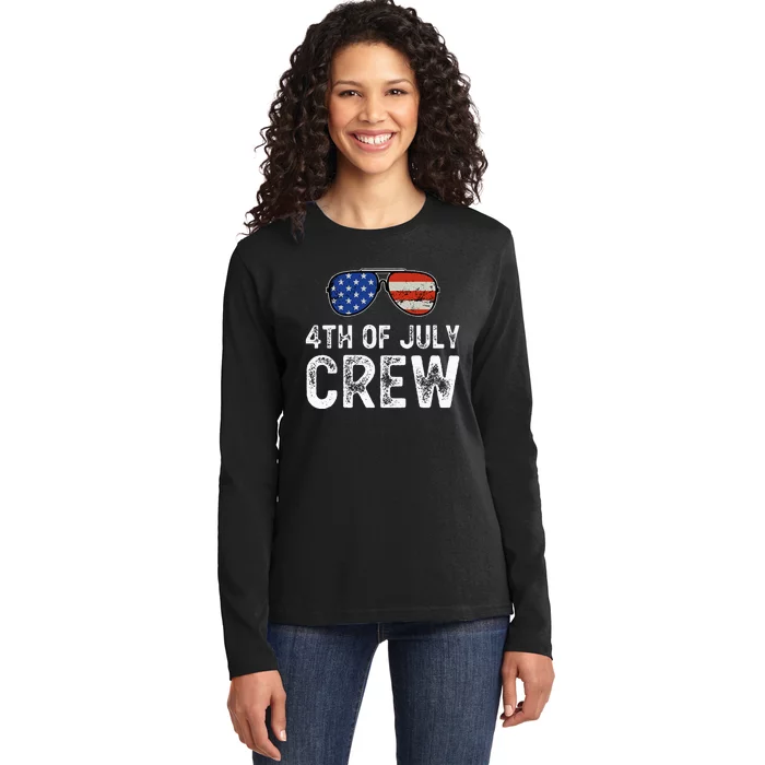 4th of July Crew Matching Family Outfits Ladies Long Sleeve Shirt