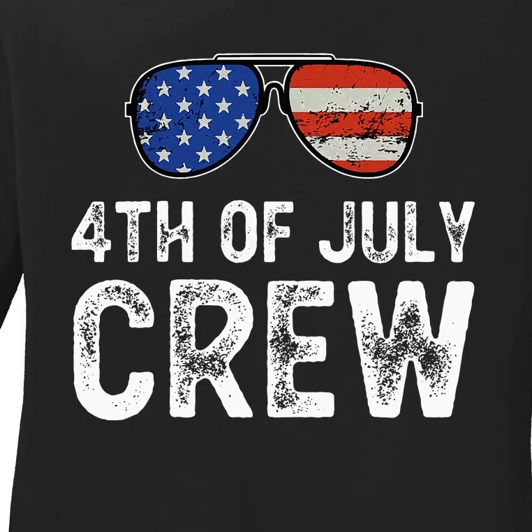 4th of July Crew Matching Family Outfits Ladies Long Sleeve Shirt