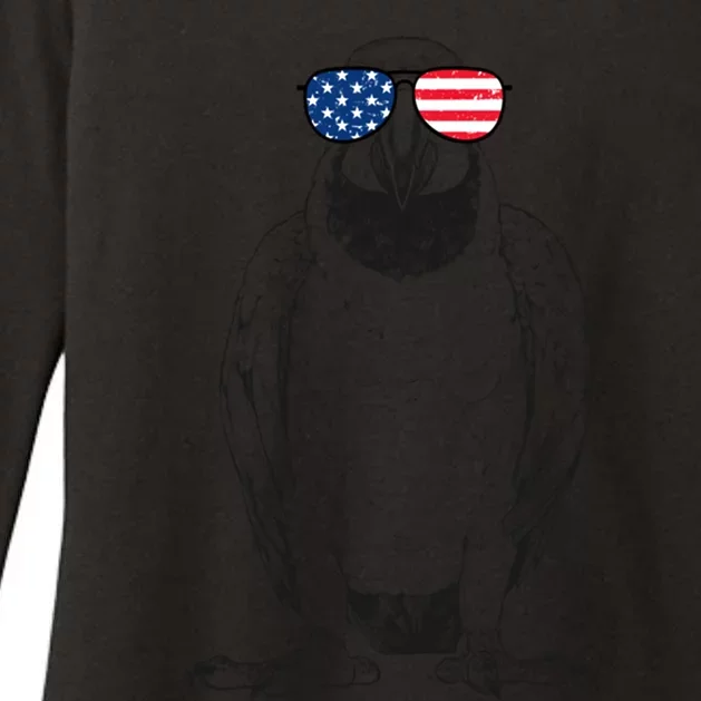 4th Of July Blue And Gold Macaw Patriotic Usa Sunglasses Gift Womens CVC Long Sleeve Shirt