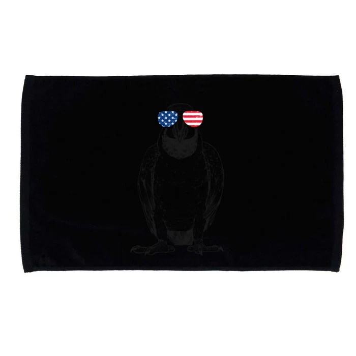 4th Of July Blue And Gold Macaw Patriotic Usa Sunglasses Gift Microfiber Hand Towel