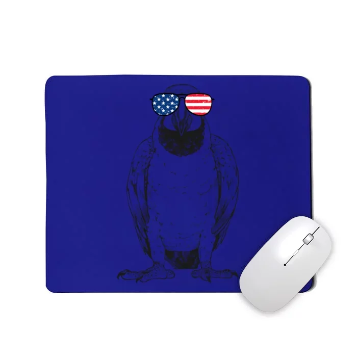 4th Of July Blue And Gold Macaw Patriotic Usa Sunglasses Gift Mousepad