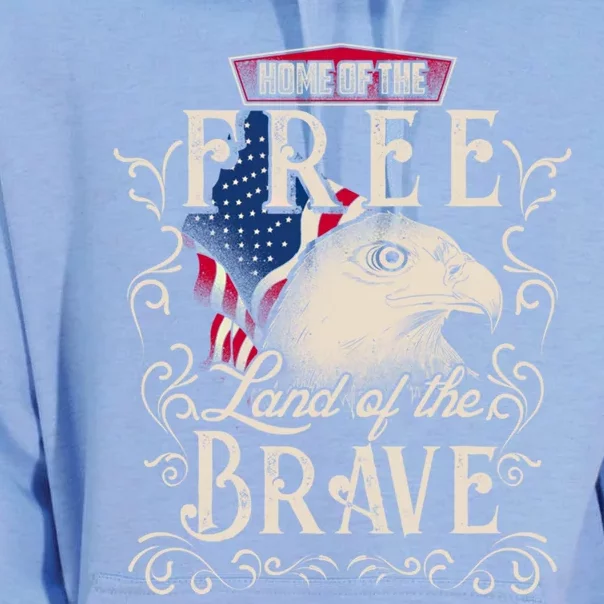 4th Of July Eagle American Flag Funny Gift Home Free Land Brave Unisex Surf Hoodie