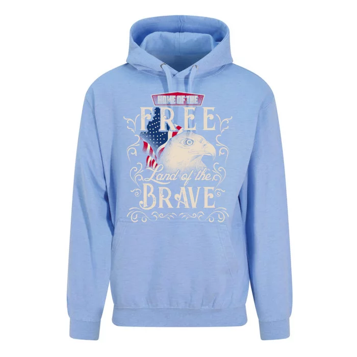 4th Of July Eagle American Flag Funny Gift Home Free Land Brave Unisex Surf Hoodie