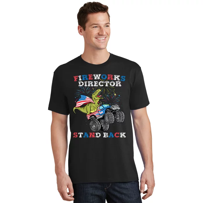 4th of July Fireworks Director T Rex Monster Truck T-Shirt