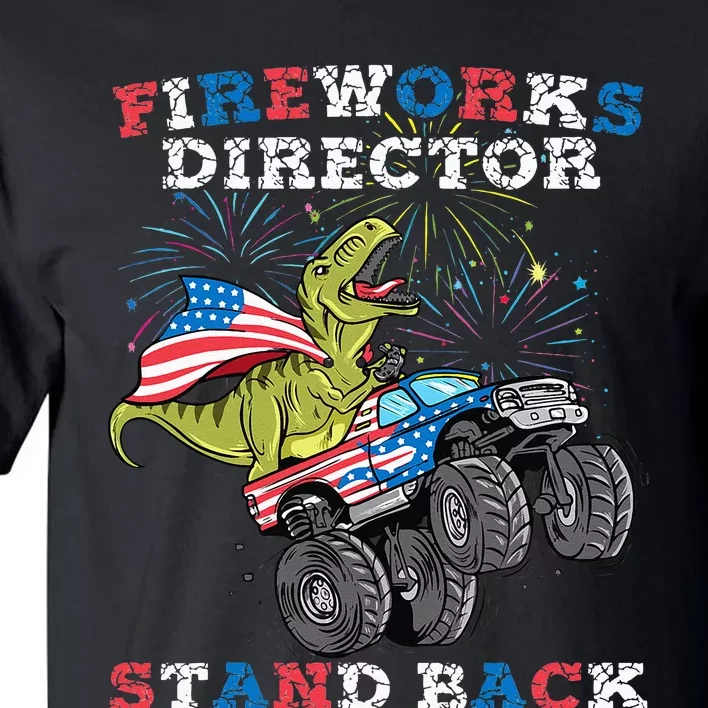 4th of July Fireworks Director T Rex Monster Truck Tall T-Shirt