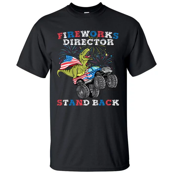 4th of July Fireworks Director T Rex Monster Truck Tall T-Shirt