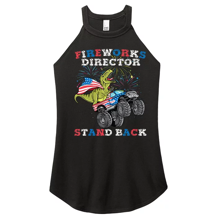 4th of July Fireworks Director T Rex Monster Truck Women’s Perfect Tri Rocker Tank