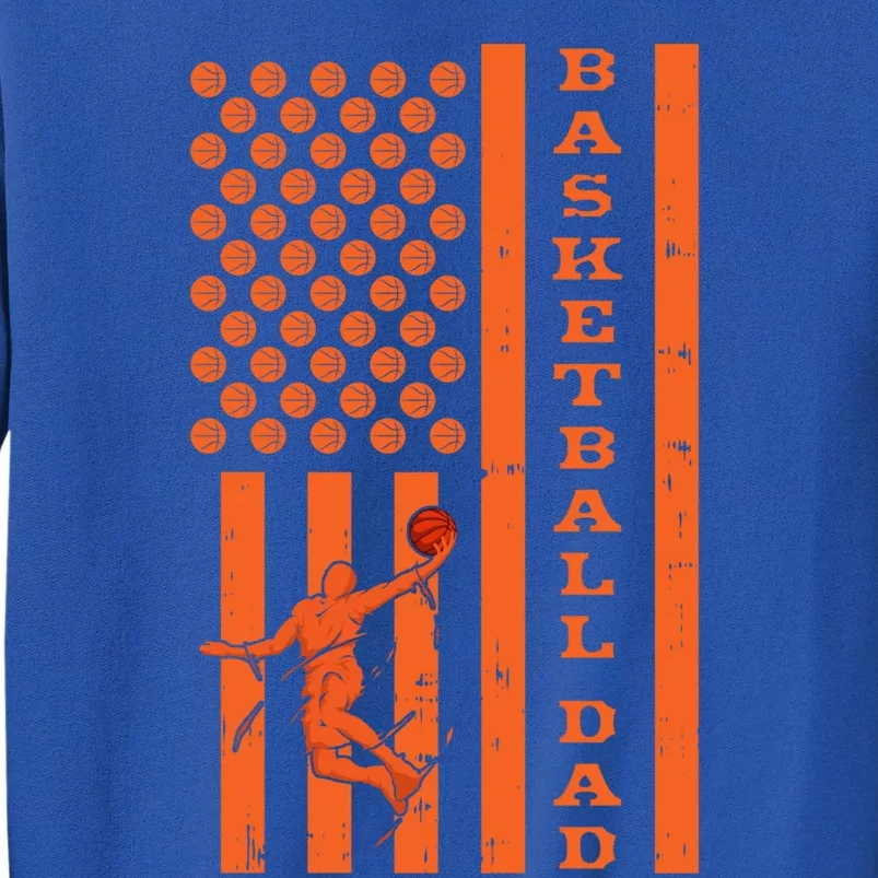 4th Of July Fathers Day Patriotic American Basketball Dad Gift Tall Sweatshirt