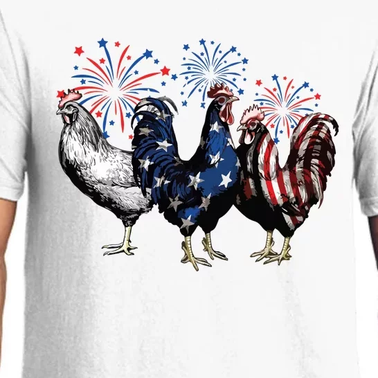 4th Of July Chicken Fourth Of July Patriotic Mom Pajama Set