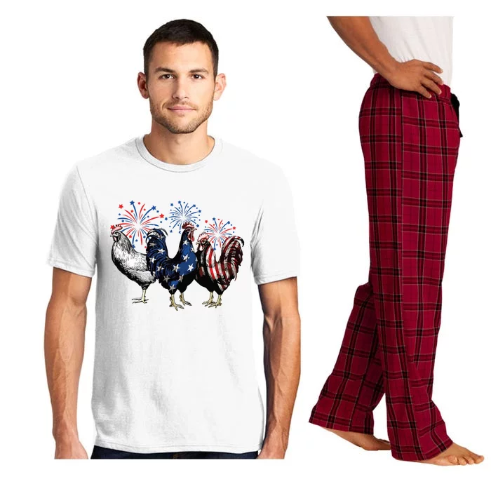 4th Of July Chicken Fourth Of July Patriotic Mom Pajama Set