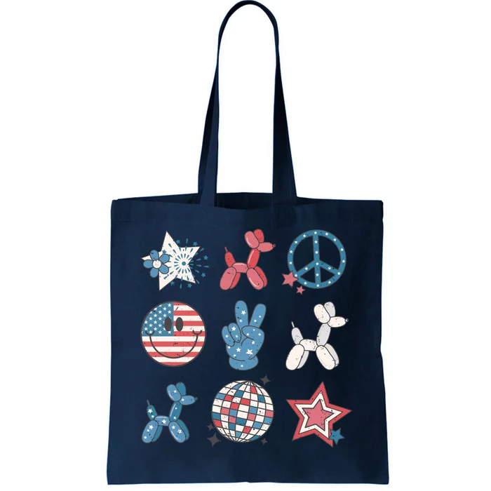 4th Of July Smiley Peace Freedom Independence Day Tote Bag