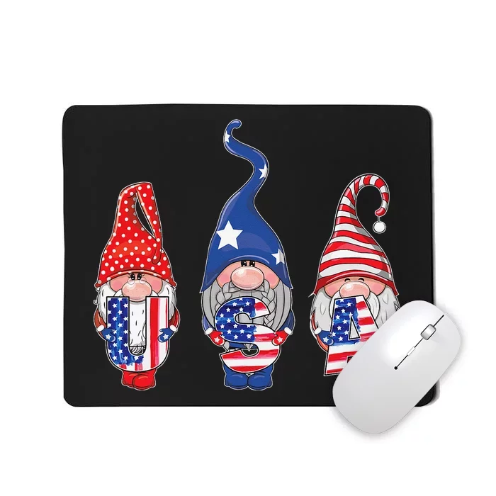 4th Of July American flag Gnomes Mousepad