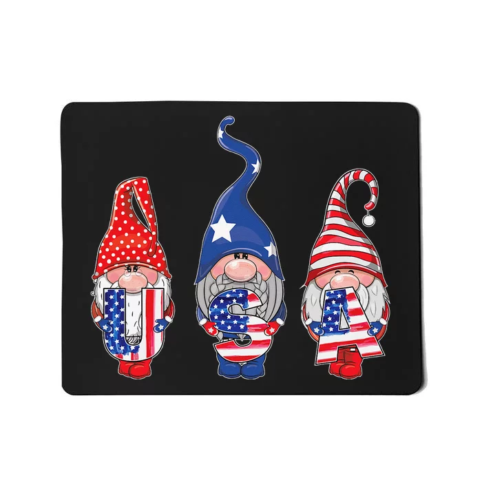 4th Of July American flag Gnomes Mousepad