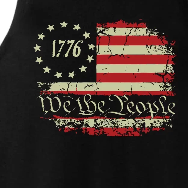 4th Of July Shirts We The People 1776 Usa Flag Ladies Tri-Blend Wicking Tank