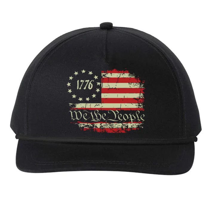 4th Of July Shirts We The People 1776 Usa Flag Snapback Five-Panel Rope Hat