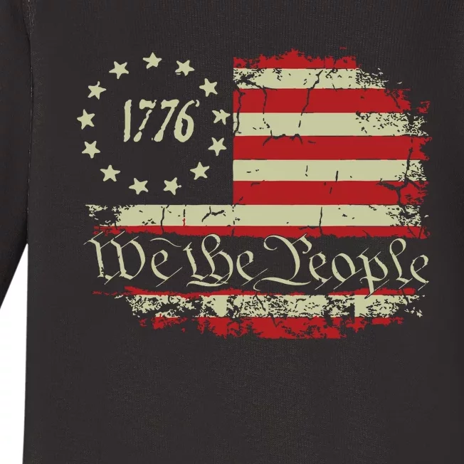 4th Of July Shirts We The People 1776 Usa Flag Baby Long Sleeve Bodysuit