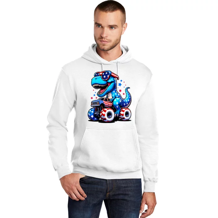 4th Of July Trex Riding Monster Truck Hoodie