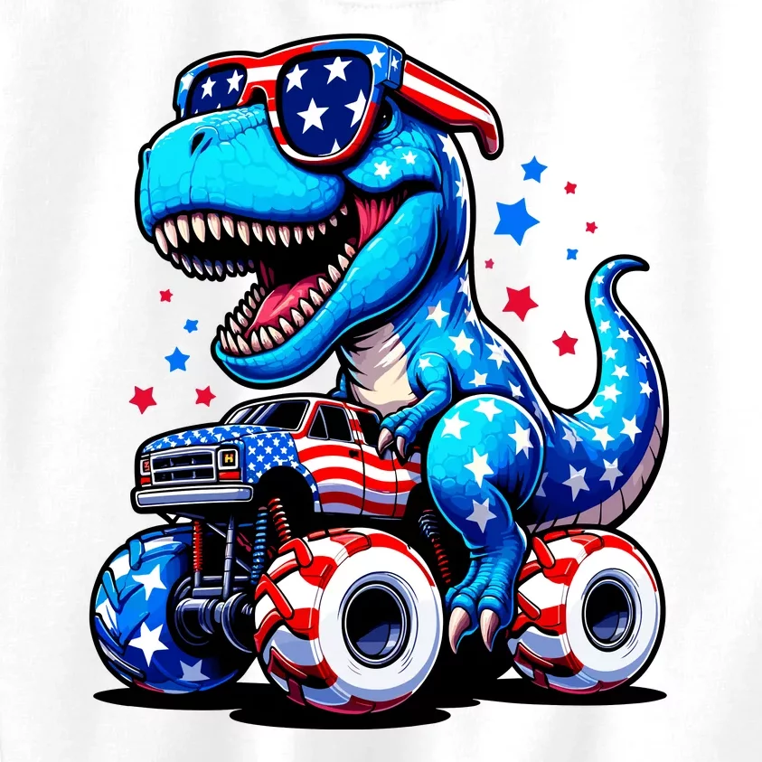 4th Of July Trex Riding Monster Truck Kids Sweatshirt