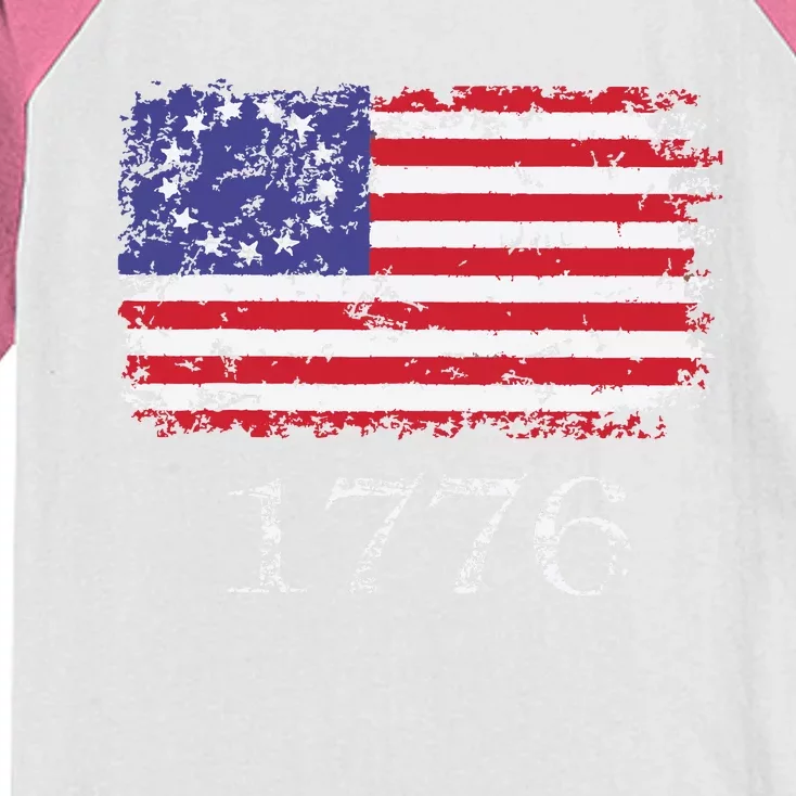 4th Of July American Flag Betsy Ross 1776 Kids Colorblock Raglan Jersey