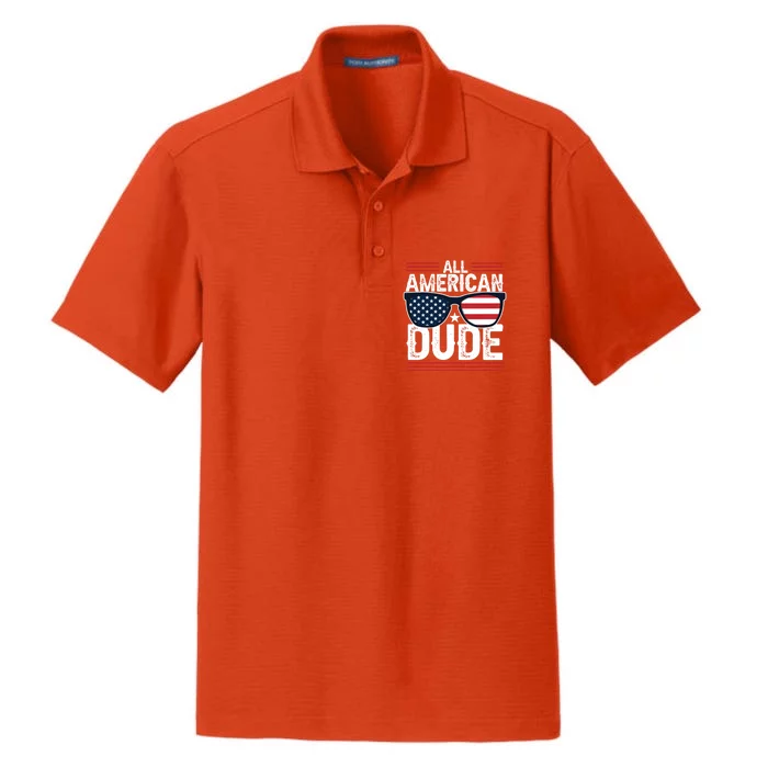 4th Of July All American Dude Sunglasses Usa Flag Patriotic Gift Dry Zone Grid Performance Polo