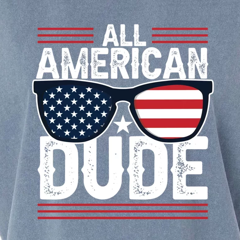 4th Of July All American Dude Sunglasses Usa Flag Patriotic Gift Garment-Dyed Women's Muscle Tee