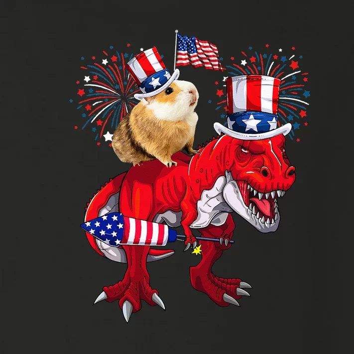 4th Of July Guinea Pig Ridding TRex Fireworks Lover Family Gift Toddler Long Sleeve Shirt