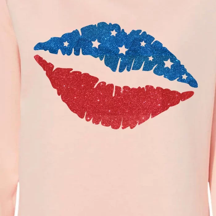 4th Of July Lips Celebration Womens California Wash Sweatshirt