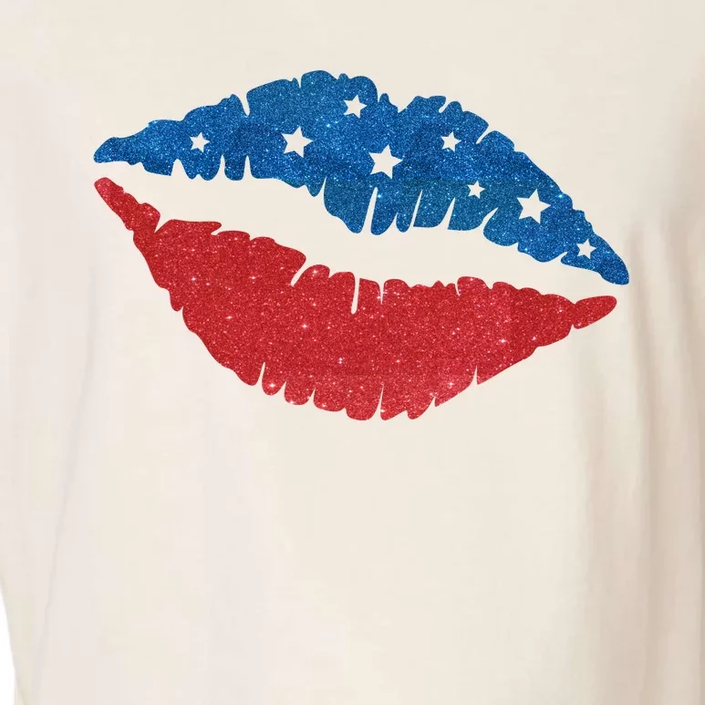 4th Of July Lips Celebration Garment-Dyed Women's Muscle Tee