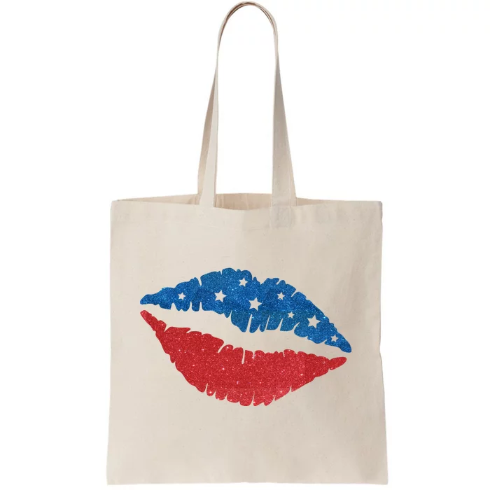 4th Of July Lips Celebration Tote Bag