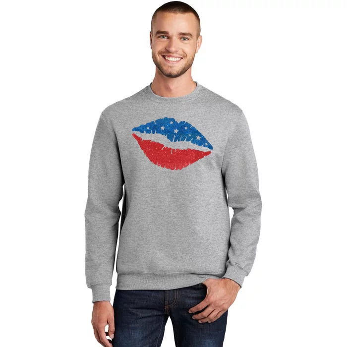 4th Of July Lips Celebration Tall Sweatshirt