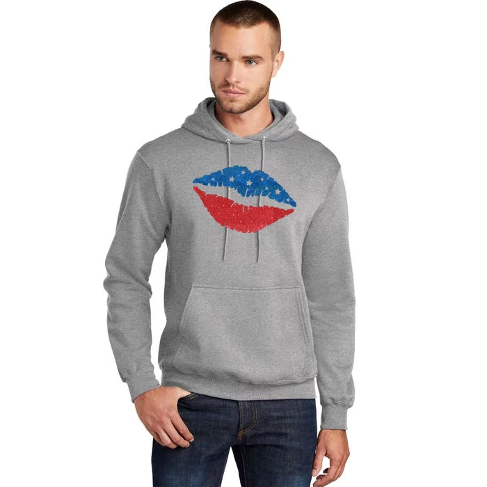 4th Of July Lips Celebration Tall Hoodie