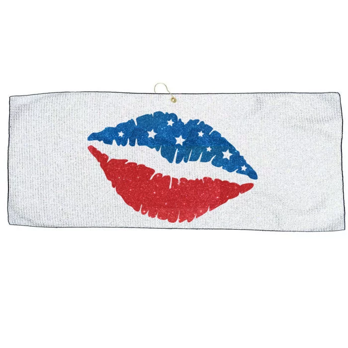 4th Of July Lips Celebration Large Microfiber Waffle Golf Towel