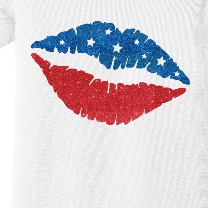 4th Of July Lips Celebration Baby Bodysuit