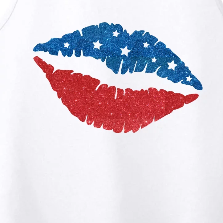 4th Of July Lips Celebration Performance Tank